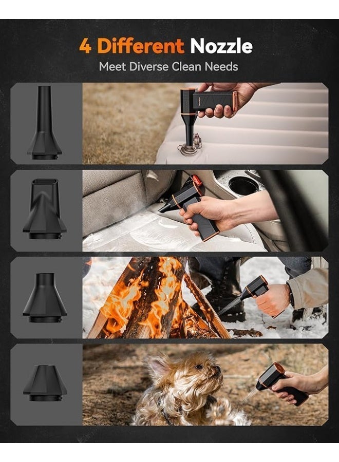 وولف بوكس منفاخ هواء كهربائي MegaFlow 50 بسرعة 110000 دورة في الدقيقة (RPM)، منفاخ صغير بـ 3 مستويات قابلة للتعديل، لاسلكي، شحن سريع، مناسب لإزالة الغبار من أجهزة الكمبيوتر، لوحات المفاتيح، السيارات، المنازل، والأماكن الخارجية. - Image 2